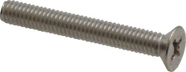 Value Collection - M4x0.70 Metric Coarse, 30mm OAL Phillips Drive Machine Screw - Flat Head, Grade 18-8 Stainless Steel, Uncoated, Without Washer - Benchmark Tooling