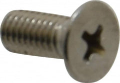Value Collection - M5x0.80 Metric Coarse, 12mm OAL Phillips Drive Machine Screw - Flat Head, Grade 18-8 Stainless Steel, Uncoated, Without Washer - Benchmark Tooling