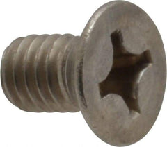 Value Collection - M6x1.00 Metric Coarse, 10mm OAL Phillips Drive Machine Screw - Flat Head, Grade 18-8 Stainless Steel, Uncoated, Without Washer - Benchmark Tooling