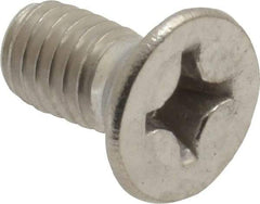 Value Collection - M6x1.00 Metric Coarse, 12mm OAL Phillips Drive Machine Screw - Flat Head, Grade 18-8 Stainless Steel, Uncoated, Without Washer - Benchmark Tooling
