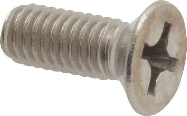 Value Collection - M6x1.00 Metric Coarse, 16mm OAL Phillips Drive Machine Screw - Flat Head, Grade 18-8 Stainless Steel, Uncoated, Without Washer - Benchmark Tooling