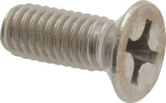 Value Collection - M6x1.00 Metric Coarse, 16mm OAL Phillips Drive Machine Screw - Flat Head, Grade 18-8 Stainless Steel, Uncoated, Without Washer - Benchmark Tooling