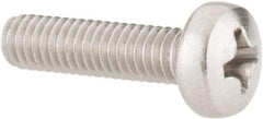 Value Collection - M4x0.70 Metric Coarse, 16mm Length Under Head Phillips Drive Machine Screw - Pan Head, Grade 18-8 Stainless Steel, Uncoated, Without Washer - Benchmark Tooling