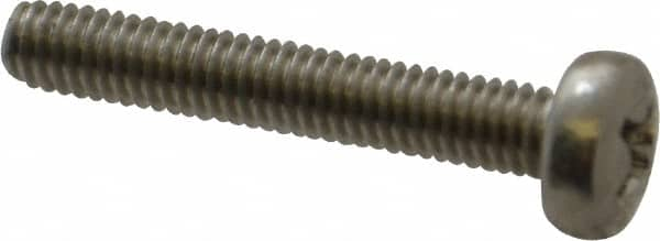 Value Collection - M4x0.70 Metric Coarse, 25mm Length Under Head Phillips Drive Machine Screw - Pan Head, Grade 18-8 Stainless Steel, Uncoated, Without Washer - Benchmark Tooling