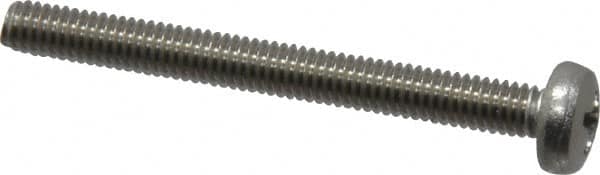 Value Collection - M4x0.70 Metric Coarse, 30mm Length Under Head Phillips Drive Machine Screw - Pan Head, Grade 18-8 Stainless Steel, Uncoated, Without Washer - Benchmark Tooling