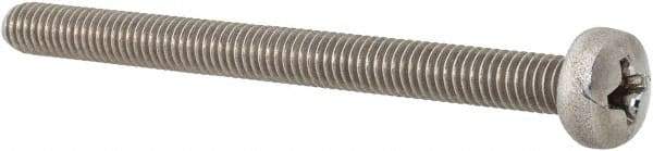 Value Collection - M4x0.70 Metric Coarse, 50mm Length Under Head Phillips Drive Machine Screw - Pan Head, Grade 18-8 Stainless Steel, Uncoated, Without Washer - Benchmark Tooling