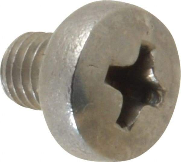 Value Collection - M5x0.80 Metric Coarse, 6mm Length Under Head Phillips Drive Machine Screw - Pan Head, Grade 18-8 Stainless Steel, Uncoated, Without Washer - Benchmark Tooling