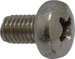 Value Collection - M5x0.80 Metric Coarse, 8mm Length Under Head Phillips Drive Machine Screw - Pan Head, Grade 18-8 Stainless Steel, Uncoated, Without Washer - Benchmark Tooling