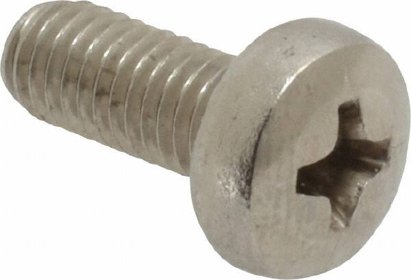Value Collection - M5x0.80 Metric Coarse, 12mm Length Under Head Phillips Drive Machine Screw - Pan Head, Grade 18-8 Stainless Steel, Uncoated, Without Washer - Benchmark Tooling
