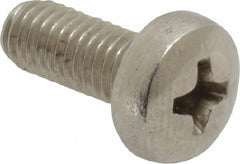 Value Collection - M5x0.80 Metric Coarse, 12mm Length Under Head Phillips Drive Machine Screw - Pan Head, Grade 18-8 Stainless Steel, Uncoated, Without Washer - Benchmark Tooling