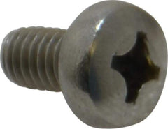 Value Collection - M6x1.00 Metric Coarse, 10mm Length Under Head Phillips Drive Machine Screw - Pan Head, Grade 18-8 Stainless Steel, Uncoated, Without Washer - Benchmark Tooling