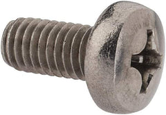 Value Collection - M6x1.00 Metric Coarse, 12mm Length Under Head Phillips Drive Machine Screw - Pan Head, Grade 18-8 Stainless Steel, Uncoated, Without Washer - Benchmark Tooling