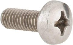 Value Collection - M6x1.00 Metric Coarse, 16mm Length Under Head Phillips Drive Machine Screw - Pan Head, Grade 18-8 Stainless Steel, Uncoated, Without Washer - Benchmark Tooling