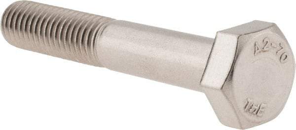 Value Collection - M10x1.50mm Metric Coarse, 60mm Length Under Head Hex Head Cap Screw - Partially Threaded, Grade 18-8 & Austenitic A2 Stainless Steel, 17mm Hex - Benchmark Tooling