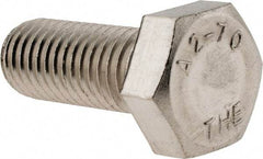 Value Collection - M12x1.75mm Metric Coarse, 30mm Length Under Head Hex Head Cap Screw - Fully Threaded, Grade 18-8 & Austenitic A2 Stainless Steel, 19mm Hex - Benchmark Tooling