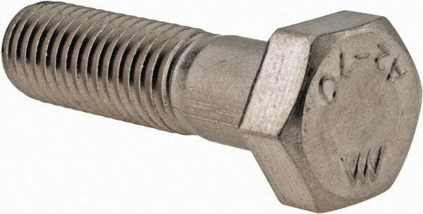 Value Collection - M12x1.75mm Metric Coarse, 45mm Length Under Head Hex Head Cap Screw - Partially Threaded, Grade 18-8 & Austenitic A2 Stainless Steel, 19mm Hex - Benchmark Tooling