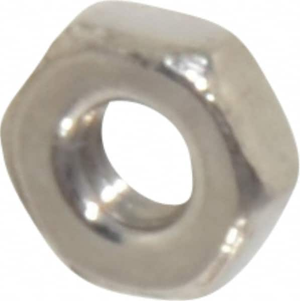 Value Collection - M2.5x0.45 Stainless Steel Right Hand Hex Nut - 4mm Across Flats, 1.6mm High, Uncoated - Benchmark Tooling