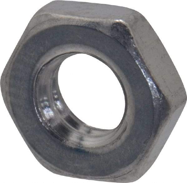 Value Collection - M4x0.70 Metric Coarse Stainless Steel Right Hand Hex Jam Nut - 7mm Across Flats, 2.2mm High, Uncoated - Benchmark Tooling