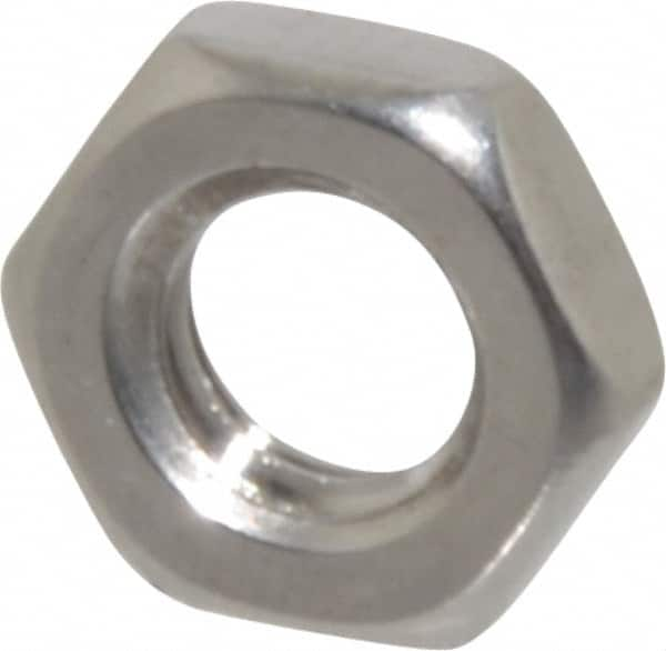 Value Collection - M6x1.00 Metric Coarse Stainless Steel Right Hand Hex Jam Nut - 10mm Across Flats, 3.2mm High, Uncoated - Benchmark Tooling