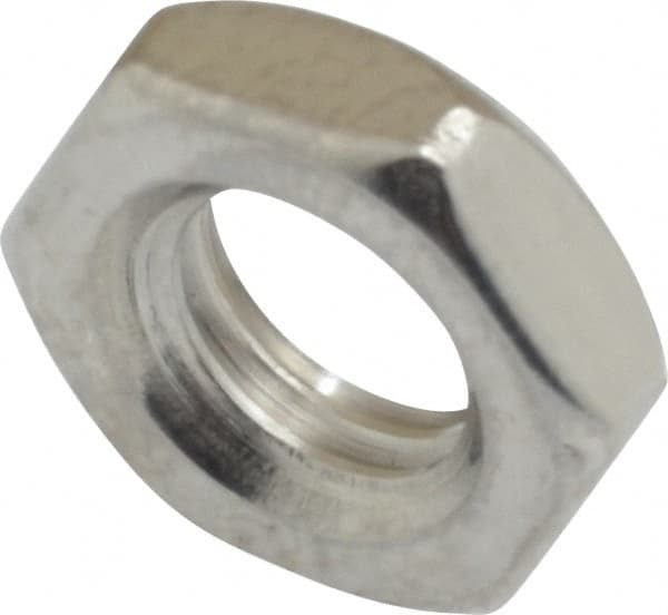 Value Collection - M8x1.25 Metric Coarse Stainless Steel Right Hand Hex Jam Nut - 13mm Across Flats, 4mm High, Uncoated - Benchmark Tooling