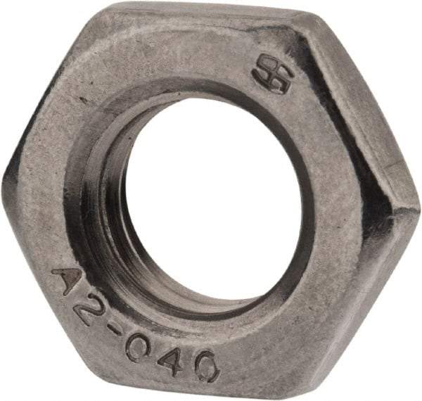 Value Collection - M12x1.75 Metric Coarse Stainless Steel Right Hand Hex Jam Nut - 19mm Across Flats, 6mm High, Uncoated - Benchmark Tooling