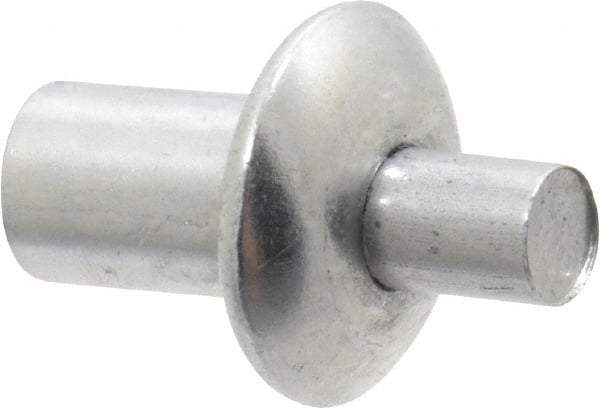 Made in USA - Universal Head Aluminum Alloy Drive Blind Rivet - Aluminum Alloy Mandrel, 0.078" to 1/8" Grip, 3/8" Head Diam, 0.191" to 0.219" Hole Diam, 0.281" Length Under Head, 3/16" Body Diam - Benchmark Tooling