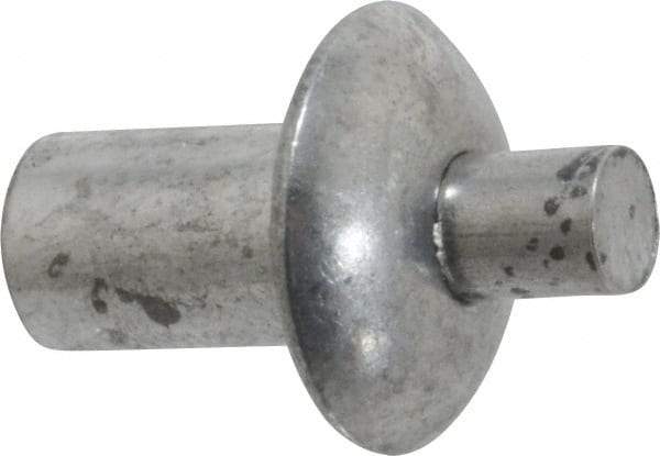 Made in USA - Universal Head Aluminum Alloy Drive Blind Rivet - Aluminum Alloy Mandrel, 0.203" to 1/4" Grip, 1/2" Head Diam, 0.266" to 0.281" Hole Diam, 0.416" Length Under Head, 1/4" Body Diam - Benchmark Tooling