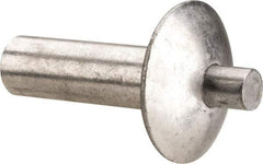 Made in USA - Brazier Head Aluminum Alloy Drive Blind Rivet - Aluminum Alloy Mandrel, 0.578" to 5/8" Grip, 5/8" Head Diam, 0.266" to 0.281" Hole Diam, 0.781" Length Under Head, 1/4" Body Diam - Benchmark Tooling