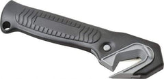 ICT - Fixed Safety Cutter - 1-3/4" Blade, Black Ergonomic Grip Handle, 2 Blades Included - Benchmark Tooling