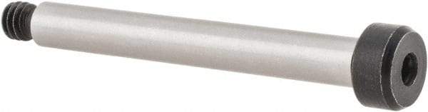 Made in USA - 3/16" Shoulder Diam x 1-1/2" Shoulder Length, #8-32 UNC, Hex Socket Precision Shoulder Screw - 4140 Alloy Steel, Black Oxide Finish, 5/32" Head Height x 5/16" Head Diam - Benchmark Tooling