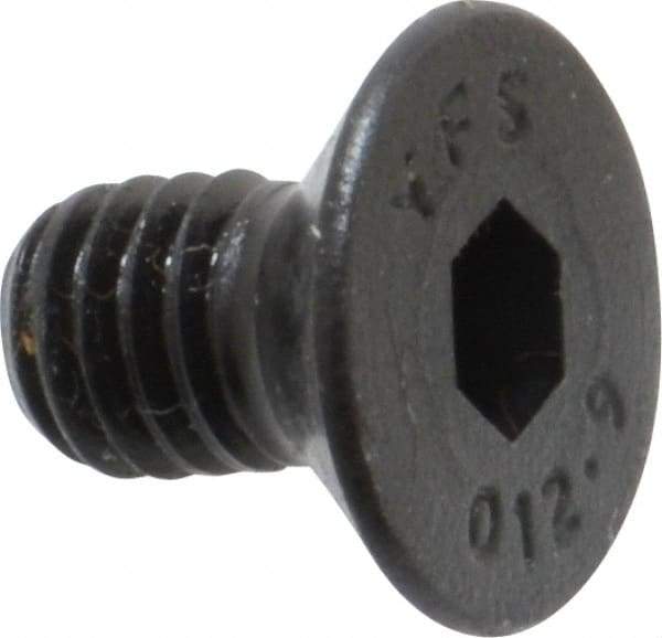 Value Collection - M6x1.00 Metric Coarse Hex Socket Drive, 90° Flat Screw - Grade 12.9 Alloy Steel, Black Oxide Finish, Fully Threaded, 10mm OAL - Benchmark Tooling