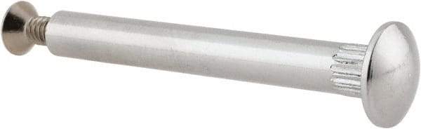 Made in USA - #8-32 Thread Screw & Barrel, Flat Head, Phillips Drive, Brass Sex Bolt & Binding Post - Chrome-Plated Finish, 1" OAL, 2" Long Barrel - Benchmark Tooling