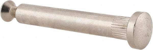 Made in USA - #10-32 Thread Screw & Barrel, Flat Head, Phillips Drive, Brass Sex Bolt & Binding Post - Chrome-Plated Finish, 1" OAL, 2" Long Barrel - Benchmark Tooling