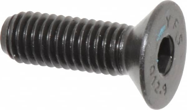 Value Collection - M8x1.25 Metric Coarse Hex Socket Drive, 90° Flat Screw - Grade 12.9 Alloy Steel, Black Oxide Finish, Fully Threaded, 25mm OAL - Benchmark Tooling
