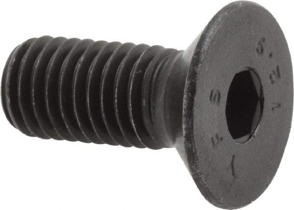 Value Collection - M10x1.50 Metric Coarse Hex Socket Drive, 90° Flat Screw - Grade 12.9 Alloy Steel, Black Oxide Finish, Fully Threaded, 25mm OAL - Benchmark Tooling
