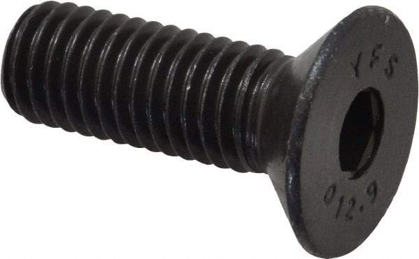 Value Collection - M10x1.50 Metric Coarse Hex Socket Drive, 90° Flat Screw - Grade 12.9 Alloy Steel, Black Oxide Finish, Fully Threaded, 30mm OAL - Benchmark Tooling