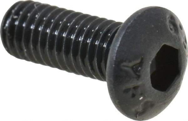 Value Collection - M3x0.50 Metric Coarse Hex Socket Drive, Button Screw - Grade 12.9 Alloy Steel, Black Oxide Finish, Fully Threaded, 8mm Length Under Head - Benchmark Tooling