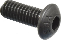 Value Collection - M4x0.70 Metric Coarse Hex Socket Drive, Button Screw - Grade 12.9 Alloy Steel, Black Oxide Finish, Fully Threaded, 10mm Length Under Head - Benchmark Tooling