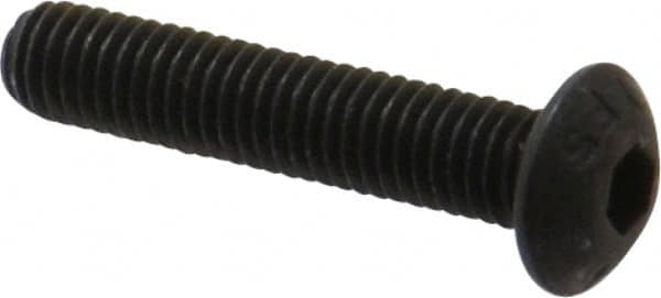 Value Collection - M5x0.80 Metric Coarse Hex Socket Drive, Button Screw - Grade 12.9 Alloy Steel, Black Oxide Finish, Fully Threaded, 25mm Length Under Head - Benchmark Tooling