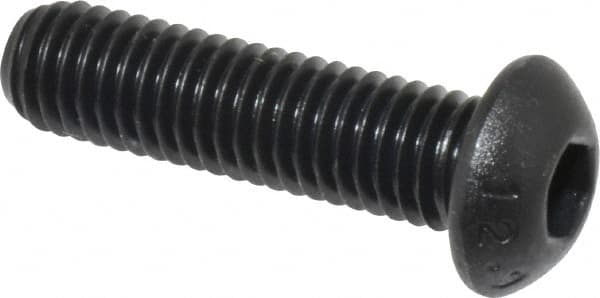 Value Collection - M8x1.25 Metric Coarse Hex Socket Drive, Button Screw - Grade 12.9 Alloy Steel, Black Oxide Finish, Fully Threaded, 30mm Length Under Head - Benchmark Tooling