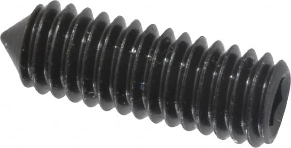 Value Collection - M4x0.70, 12mm OAL, Cone Point Set Screw - Grade 14.9 (45H) Alloy Steel, 2mm Key - Benchmark Tooling