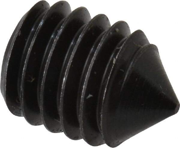 Value Collection - M6x1.00, 8mm OAL, Cone Point Set Screw - Grade 14.9 (45H) Alloy Steel, 3mm Key - Benchmark Tooling