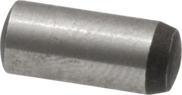 Value Collection - 5mm Diam x 12mm Pin Length Grade 8 Alloy Steel Precision Dowel Pin - Bright Finish, 1 Rounded End - Benchmark Tooling