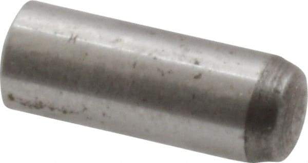 Value Collection - 5mm Diam x 14mm Pin Length Grade 8 Alloy Steel Precision Dowel Pin - Bright Finish, 1 Rounded End - Benchmark Tooling