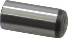 Value Collection - 8mm Diam x 18mm Pin Length Grade 8 Alloy Steel Precision Dowel Pin - Bright Finish, 1 Rounded End - Benchmark Tooling