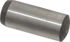 Value Collection - 8mm Diam x 20mm Pin Length Grade 8 Alloy Steel Precision Dowel Pin - Bright Finish, 1 Rounded End - Benchmark Tooling