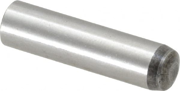 Value Collection - 8mm Diam x 32mm Pin Length Grade 8 Alloy Steel Precision Dowel Pin - Bright Finish, 1 Rounded End - Benchmark Tooling