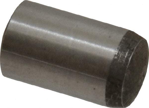 Value Collection - 10mm Diam x 18mm Pin Length Grade 8 Alloy Steel Precision Dowel Pin - Bright Finish, 1 Rounded End - Benchmark Tooling