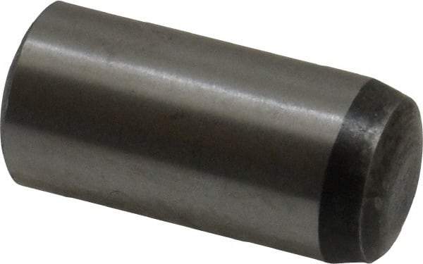 Value Collection - 10mm Diam x 22mm Pin Length Grade 8 Alloy Steel Precision Dowel Pin - Bright Finish, 1 Rounded End - Benchmark Tooling