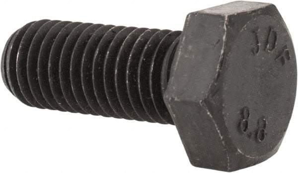Value Collection - M12x1.75mm Metric Coarse, 30mm Length Under Head Hex Head Cap Screw - Fully Threaded, Grade 8.8 Steel, Uncoated, 19mm Hex - Benchmark Tooling